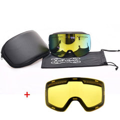 New Brand Professional Magnet Ski Snowboard Googles Double Anti-fog Big Night Vision Lens Mask Skiing Glasses Goggles