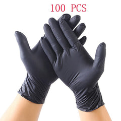 100PCS Disposable Gloves Non Latex Non Vinyl Nitrile Disposable Ultra-thin Gloves black Grade for hygiene areas Size S M L XL