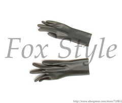 short latex gloves in purple color