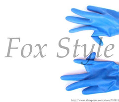 short latex gloves in purple color