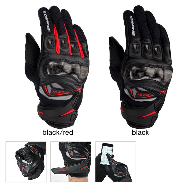 GK-224 Carbon Protect Leather Mesh Gloves Motorbike Motorcycle Riding Touring Men's Gloves