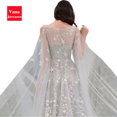 Elegant White Dress Women Star Pattern