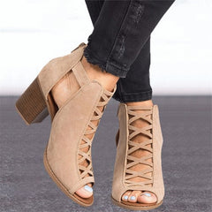 Female Cover Chunky Heel Gladiator Sandals