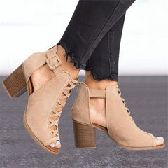 Female Cover Chunky Heel Gladiator Sandals